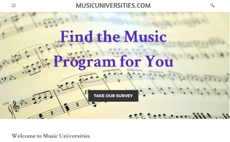 MusicUniveristies.com screen shot